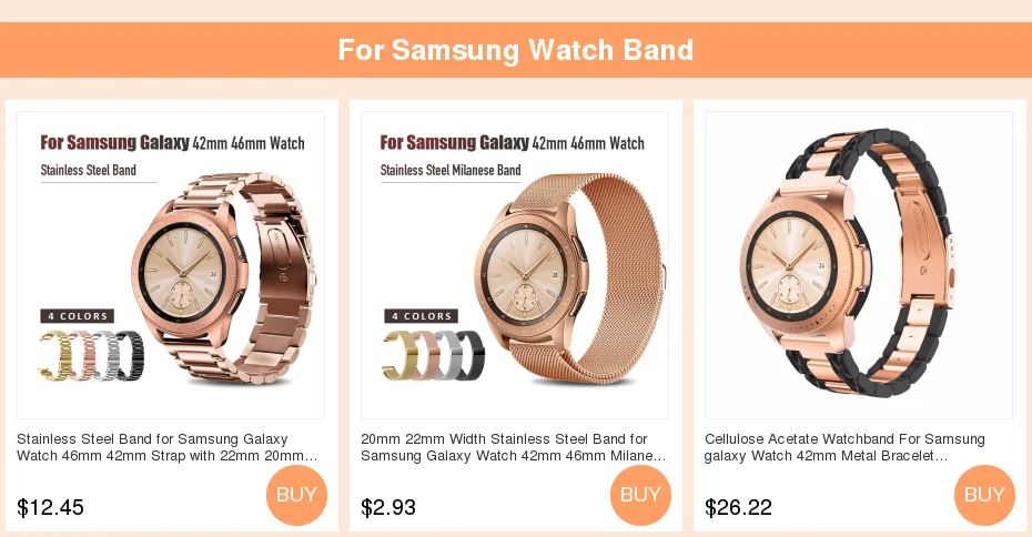 20 мм 22 мм ширина браслет из нержавеющей стали для samsung Galaxy Watch 42 мм 46 мм Миланский металлический магнитный ремешок