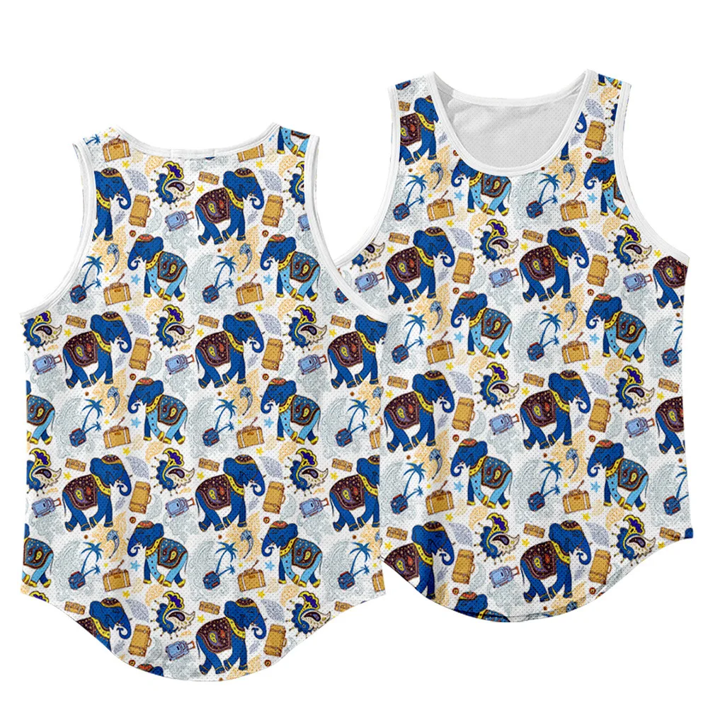 Майка мужская с принтом слона повседневная безрукавка для фитнеса и спортзала