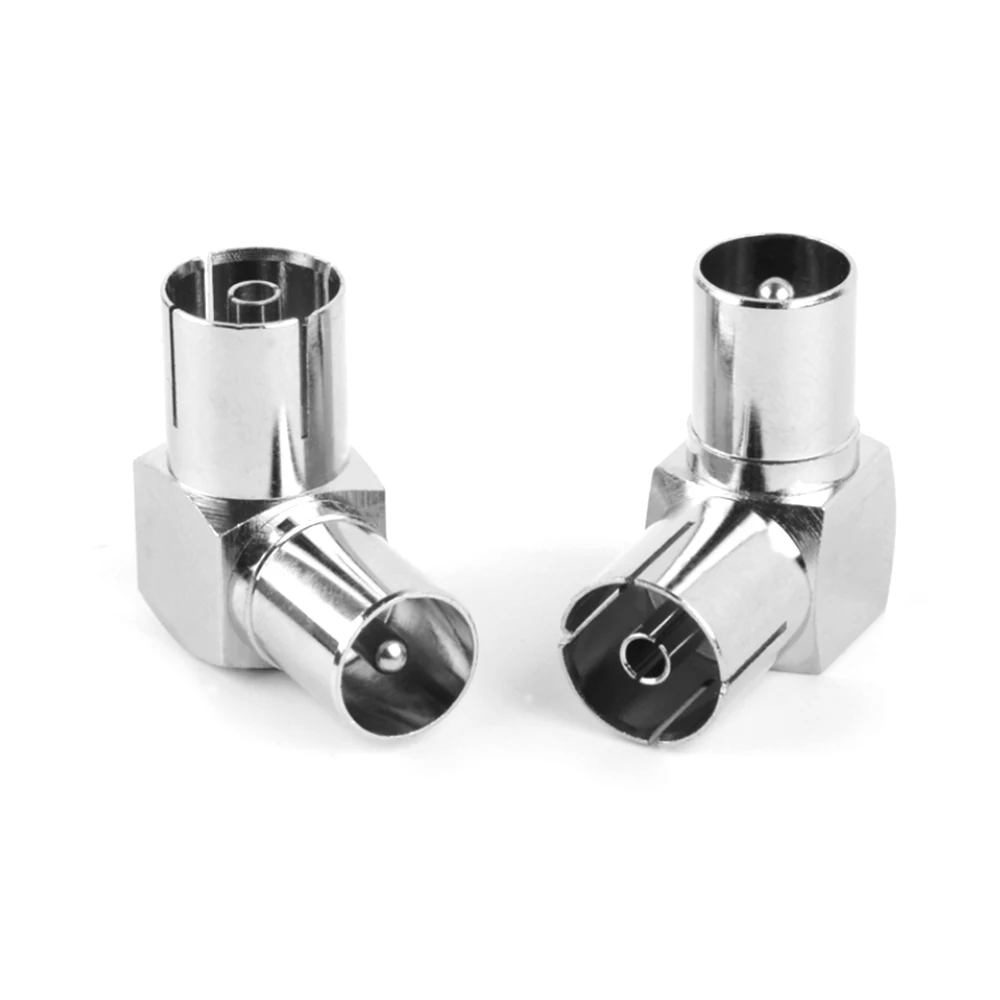 

90 Degrees Right Angled TV RF Male Plug To Female Jack Head Type Cable Antenna Connector