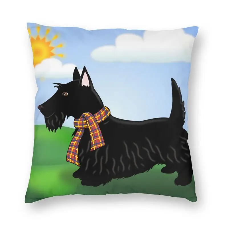 

Scottish Terrier Cushion Covers Sofa Home Decor Scottie Dog Square Throw Pillow Case 40x40 Office Cojines Decorativos Para