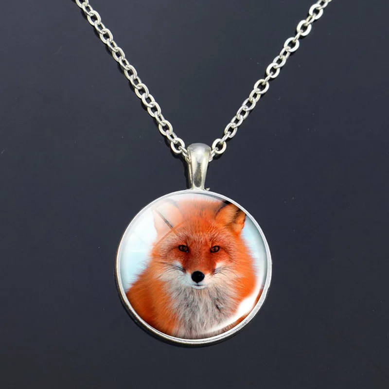 Ожерелье с животными покрытое серебром тигр Черный кот волк лиса собака зибра