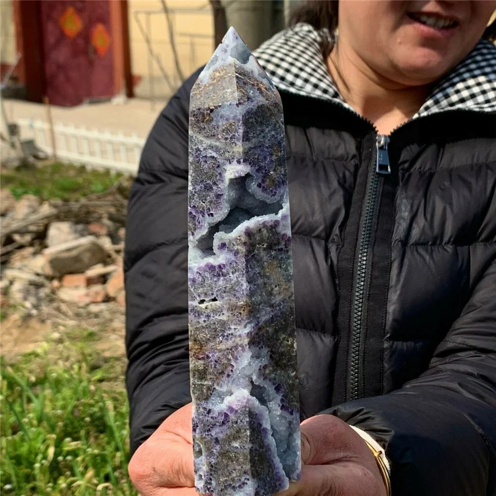 

Natural color fluorite crystal Obelisk crystal magic wand heals Stan