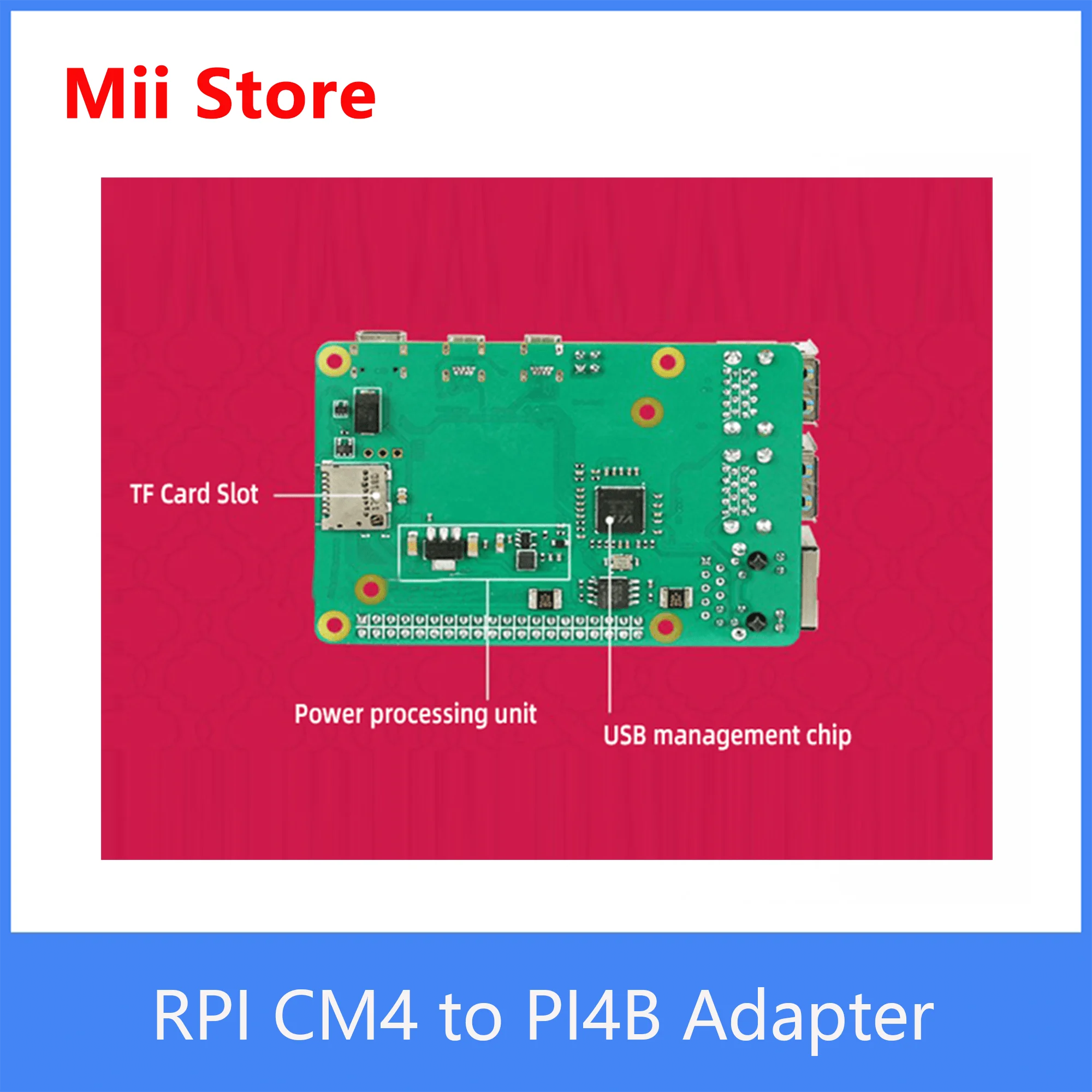 Raspberry Pi CM4 к PI4B адаптер eMMC загрузка 4 x USB 3 0 TF слот гигабитный Ethernet DIS CSI Wi-Fi Bluetooth