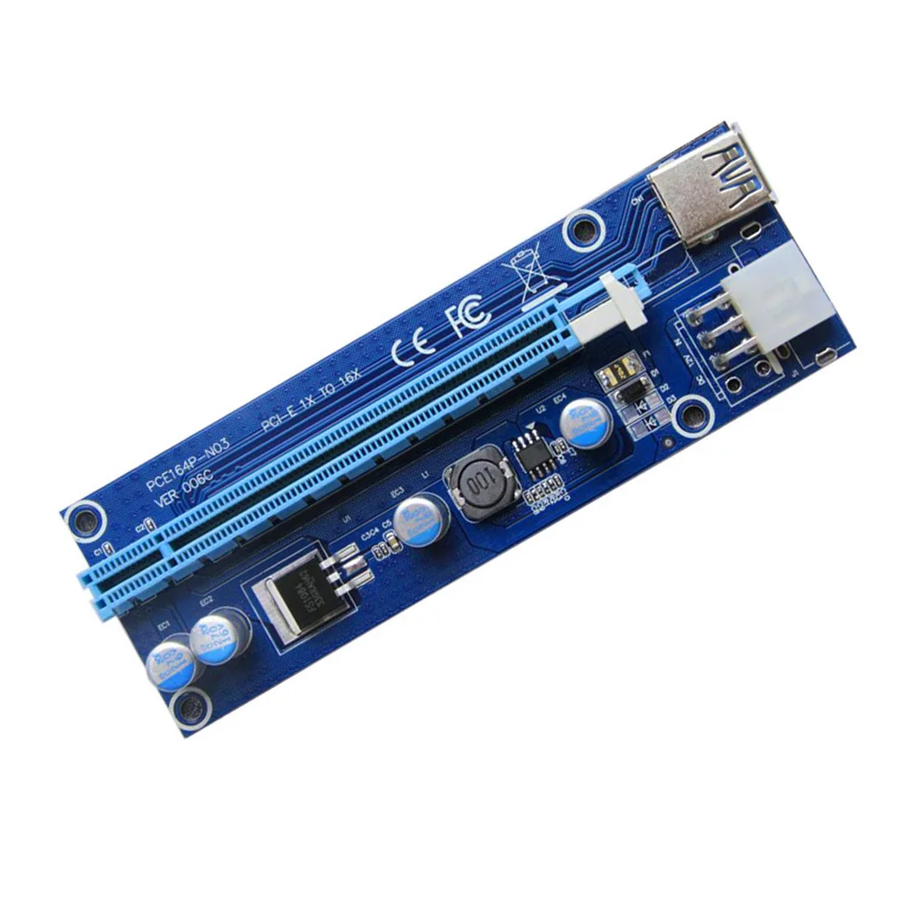 Карта расширения VER006S PCI E 60 см USB 3 0 кабель Express 1X до 16X адаптер PCIe для майнинга