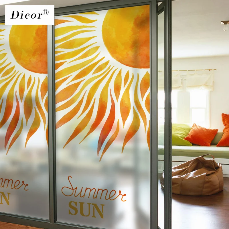 Антистатическая липкая матовая непрозрачная витражная пленка для окна