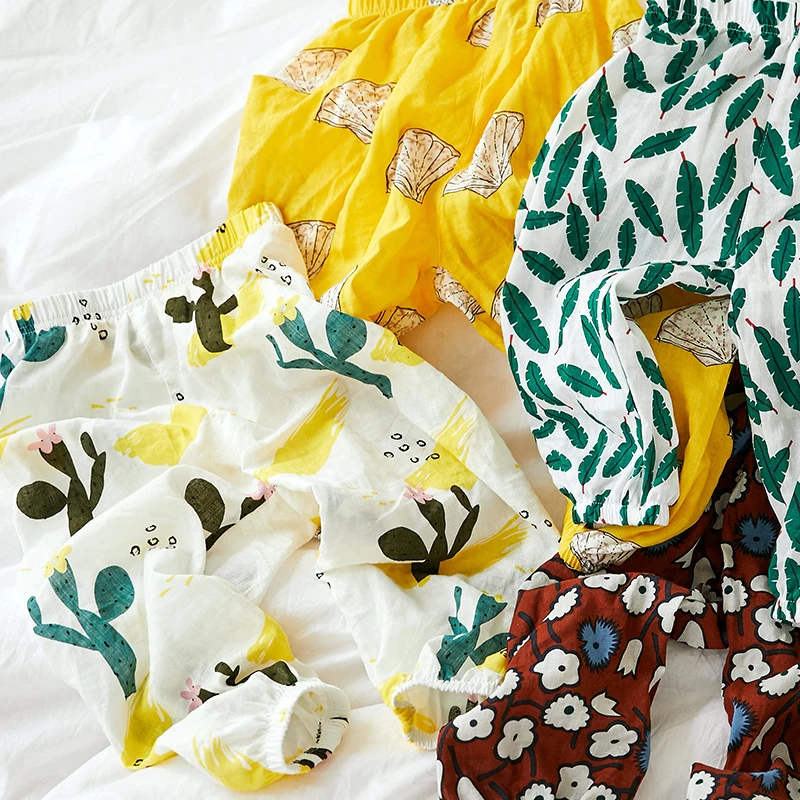 Брюки для маленьких девочек и мальчиков летние штаны с широкими штанинами