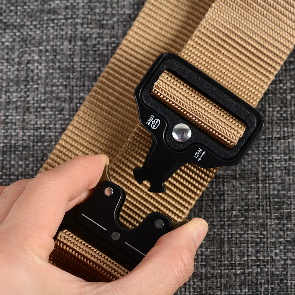 

New 3.8cm Width Outdoor Safety Belt For Jeans Pants Quick-drying Nylon Training Belts Buckle Men Belt