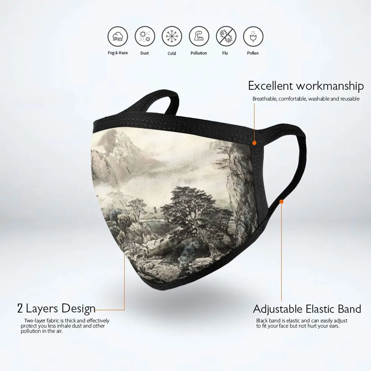 Пыленепроницаемая маска для лица с защитой от пыли | Аксессуары одежды