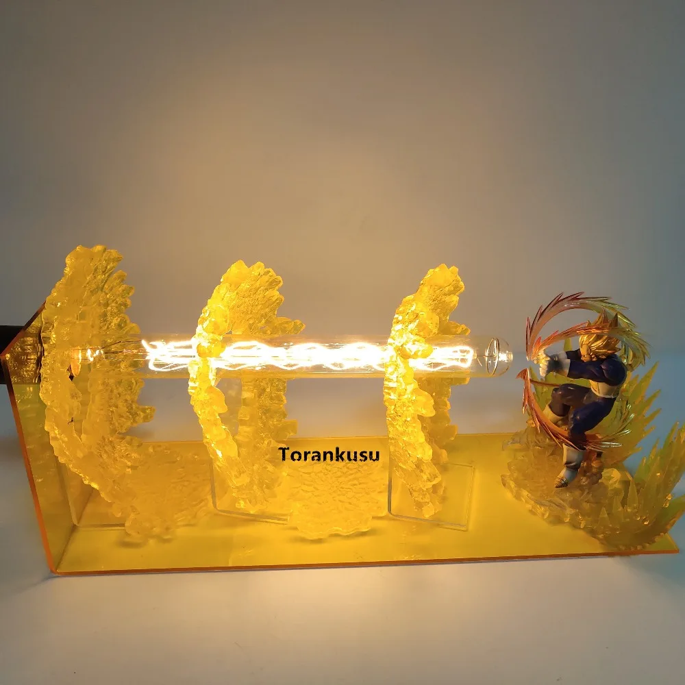 DRAGON BALL Z Vegeta Final Flash Led ПВХ фигурка игрушки Dragon Ball с изображением супер вегеты пушки сцена аниме игрушки DBZ фигурка