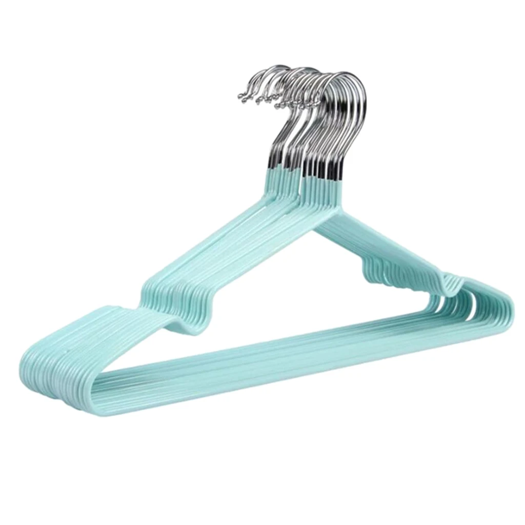 

10pcs Steel Clothes Hanger Heavy Duty Clothing Coat Hanging Rack for Bedroom