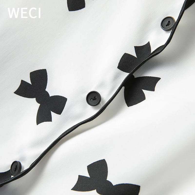 Женский комплект из двух предметов WECI атласная одежда для сна летние брюки