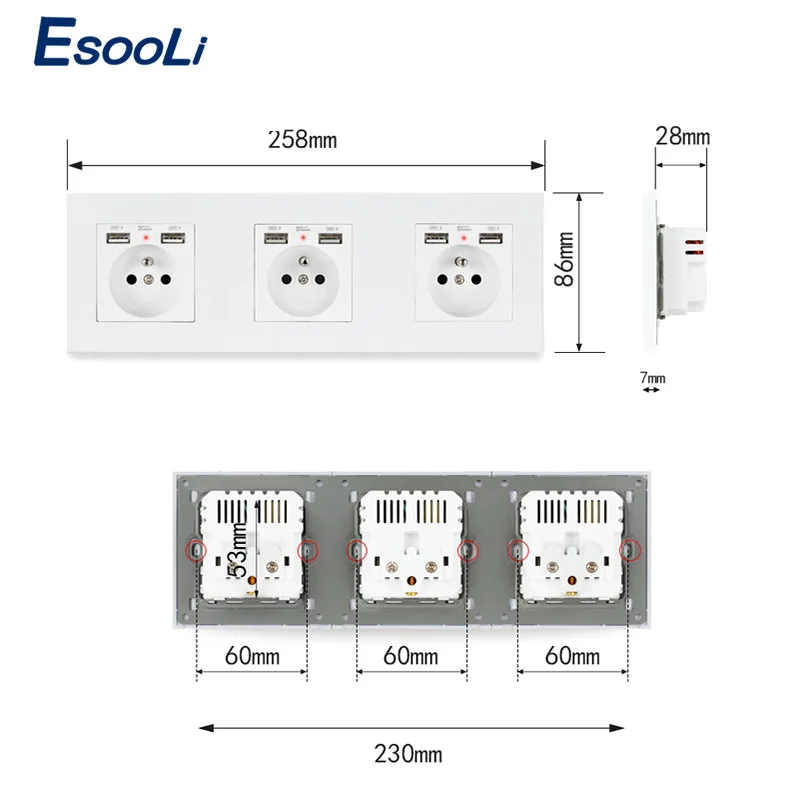Пластиковая панель Esooli из поликарбоната французская стандартная настенная