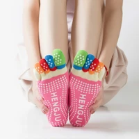 colorful women yoga socks non slip ladies dance socks cotton healthy sports five toed socks