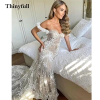 modern lace flowers mermaid wedding dresses 2022 sexy sweetheart off shoulder bride bridal mariage gowns princess vestidos boda
