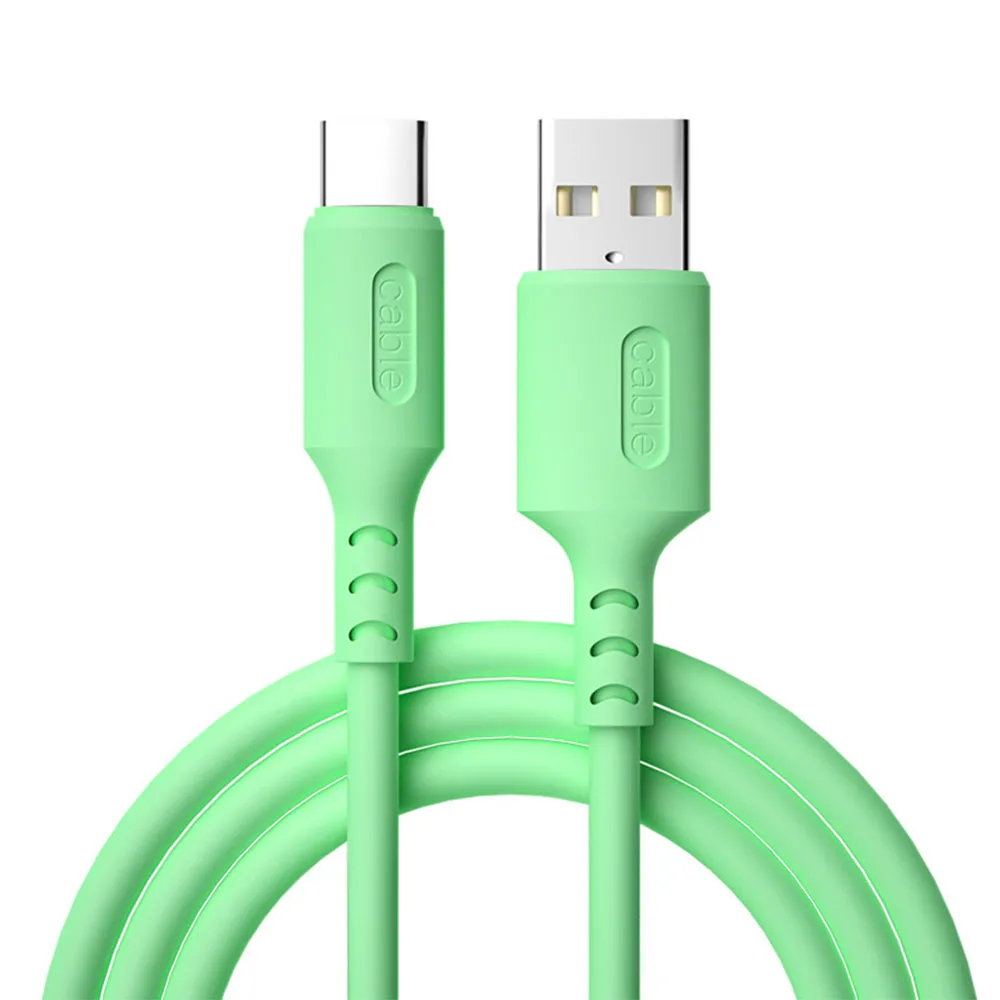 1m liquid silicone type c cable for xiaomi sumsung 2 4a fast charger cable micro usb cable for apple soft wire phone data cord free global shipping