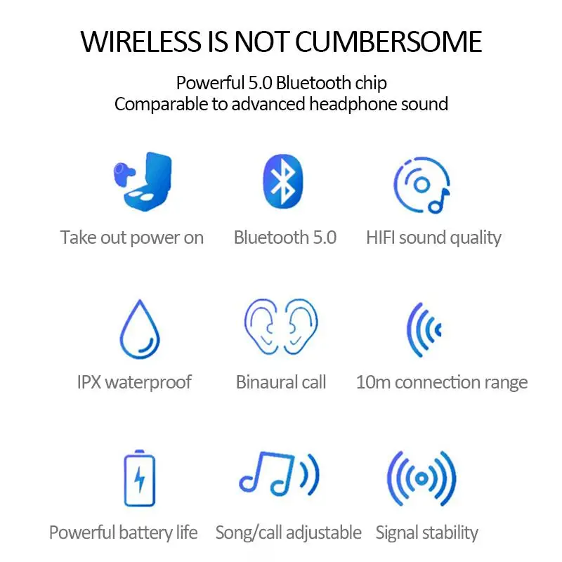 K1 Bluetooth беспроводные наушники Hifi музыка водонепроницаемый бинауральный вызов