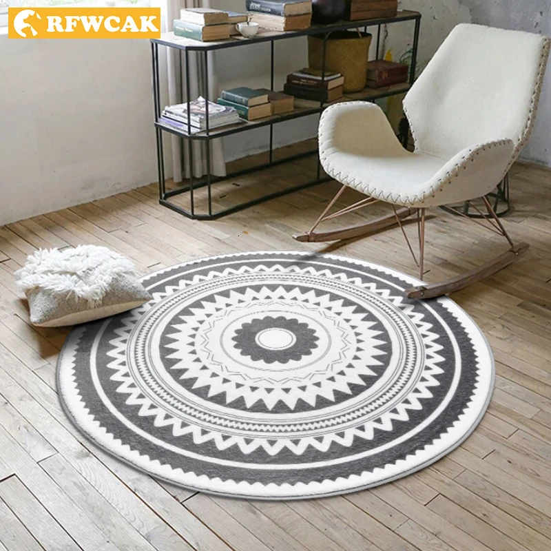 RFWCAK современный геометрический круглый ковер для гостиной компьютерный кресла