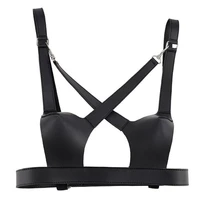 women sexy faux leather cage bra lingerie erotic hollow crisscross body chest bondage harness belt sm adult sex toys