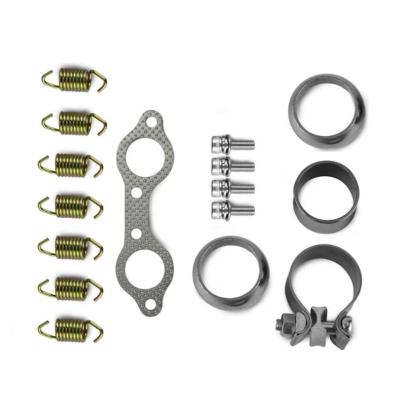 

P82B UTV Exhaust Muffler Gasket Spring Clamp Bolt Repair Kit For RZR 800 2008-11