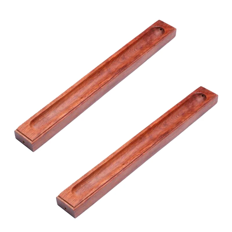 

2Pcs Natural Wood Incense Stick Holder Rosewood Incense Burner Ash Catcher W4509-Direct
