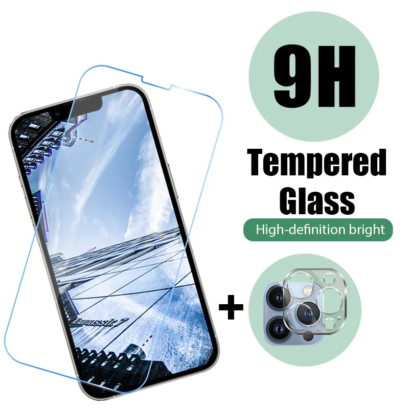 2 в 1 Защитное стекло для iPhone 13 12 11 Pro Max Защита объектива камеры XR XS X SE 2020 7 8 6S Plus 6 |