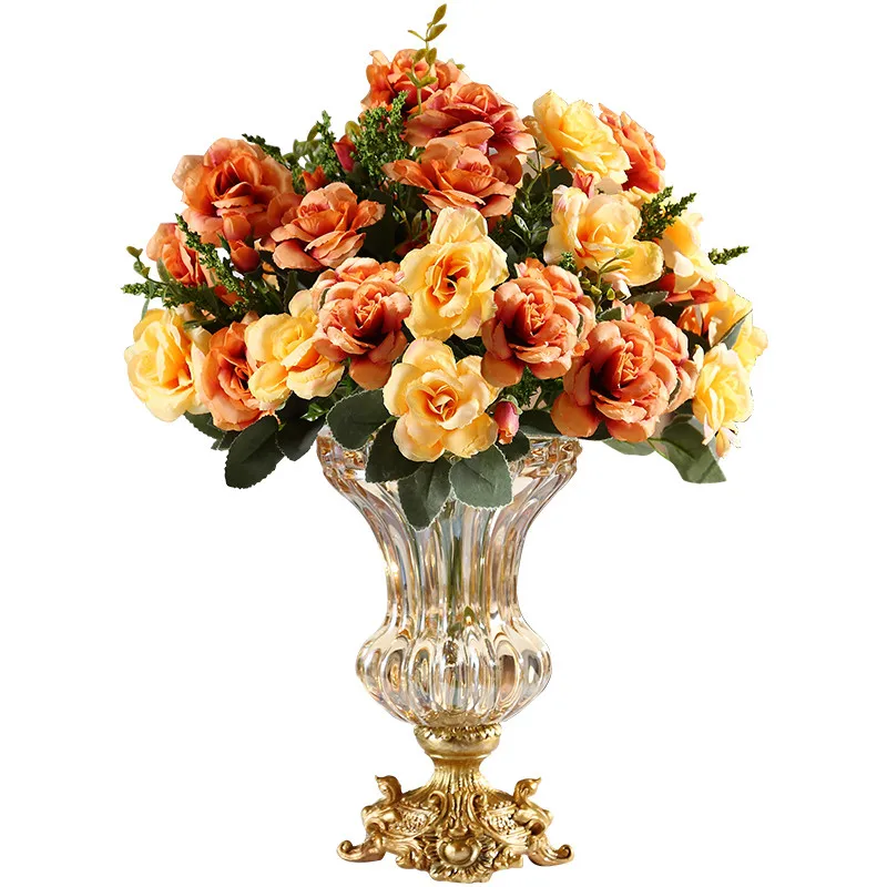 Crystal glass vase decoration living room dried flower arrangement coffee table TV cabinet water Дом и сад