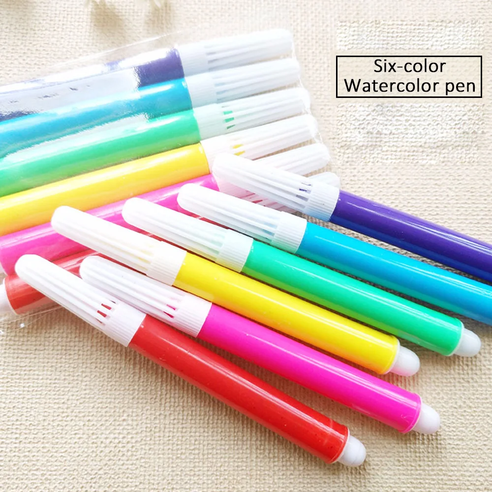 6 шт. граффити ручка + 1 DIY детские сумки для раскрашивания картина Акварельная