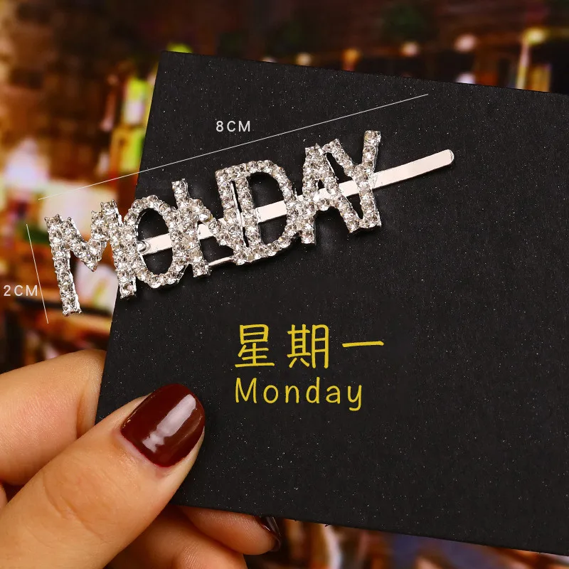 1 шт. заколки для волос с надписью на светящей неделе | Украшения и аксессуары