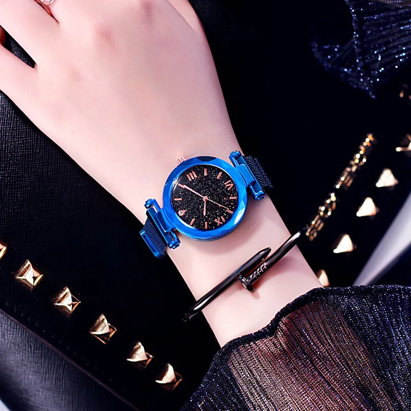 Топ Роскошные новые модные спортивные часы простые звездное небо Женские