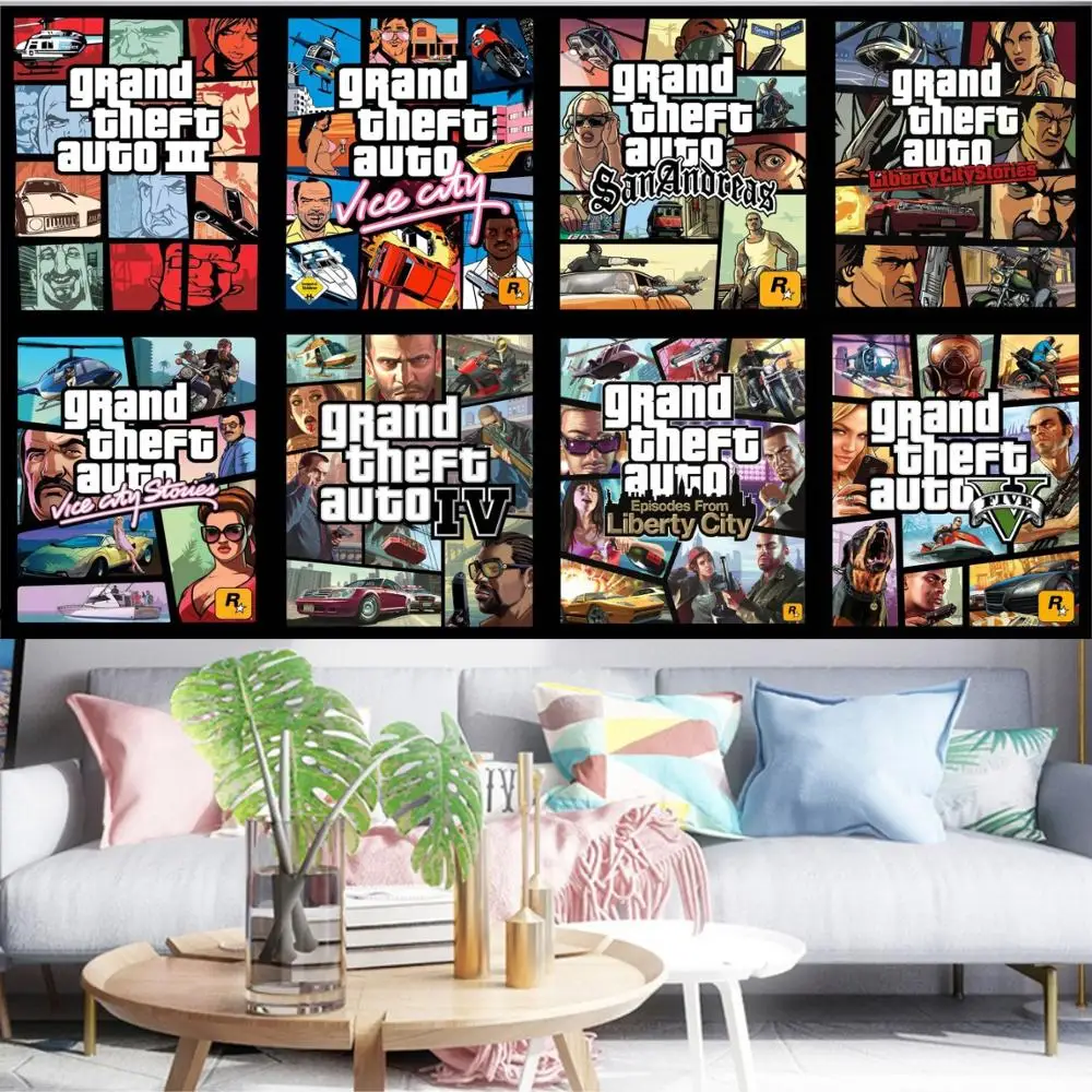 Винтажный холст с принтом из GTA San Андреас постер художественной печатью