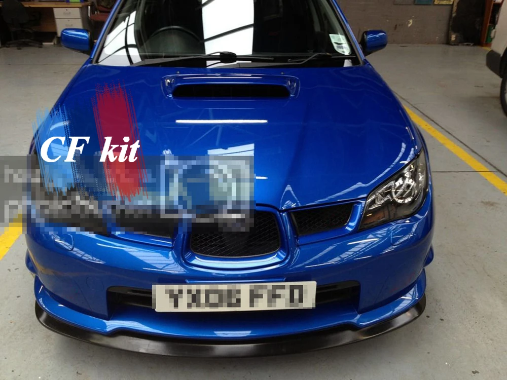 CF комплект из настоящего углеродного волокна, передний спойлер для Subaru IMPREZA 2006, автомобильный Стайлинг, бампер, комплект для кузова