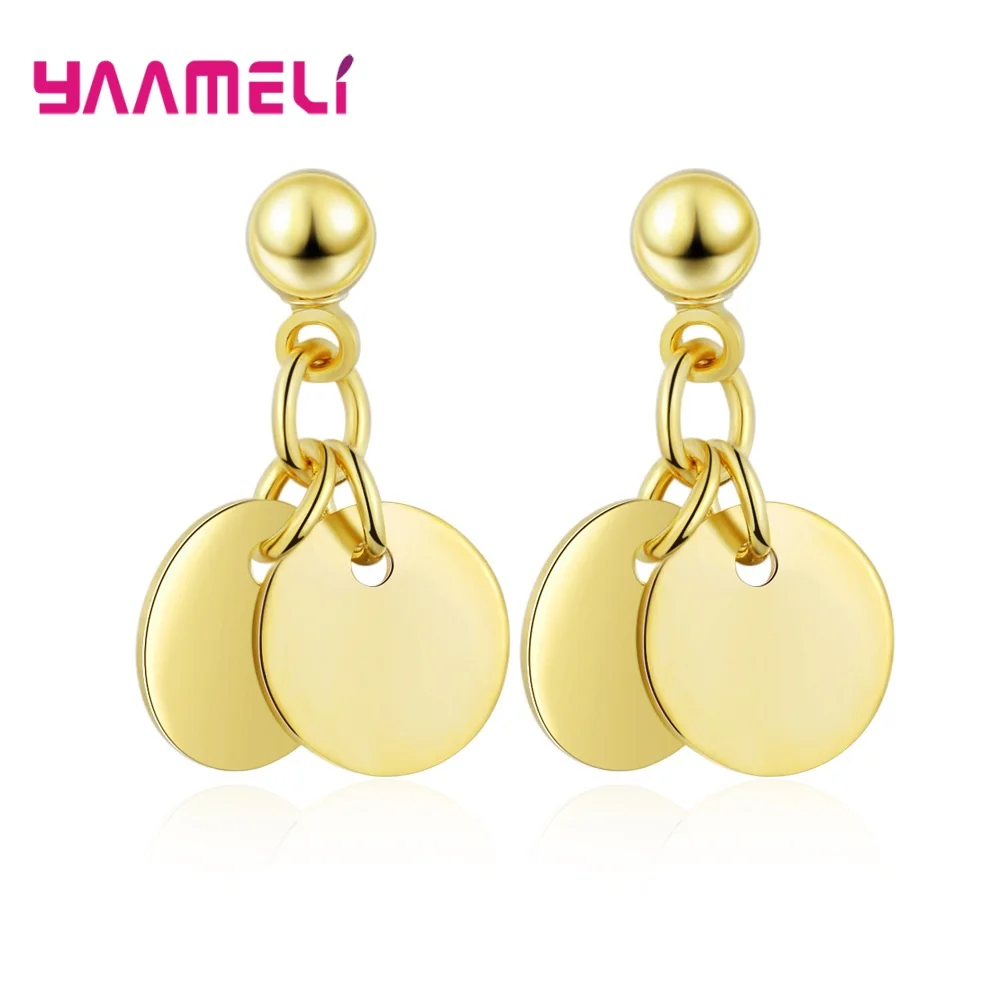 Женский геометрический аксессуар 2 шт. из серебра висячие серьги с рисунком пробы