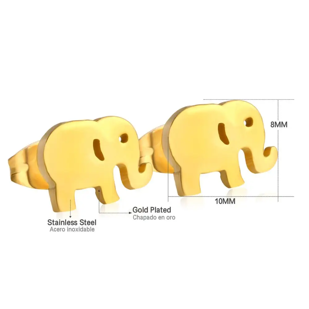 LUXUKISSKIDS 10 пар/лот стального цвета с узором и изображением слона маленькие серьги