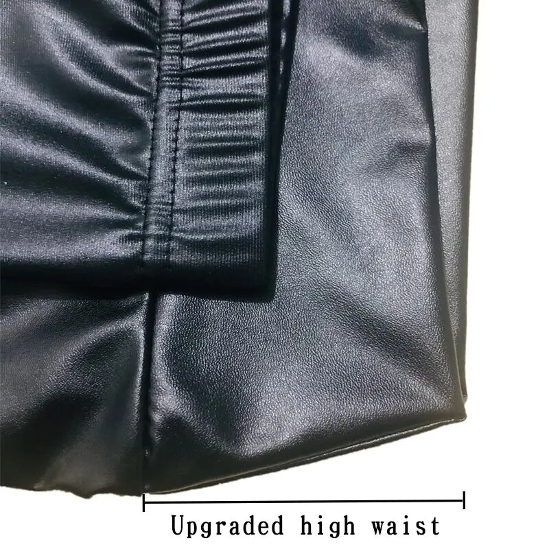 Upgraded high waist S-3XL, высокая талия, искусственная кожа,, модные сексуальные тонкие черные леггинсы, Calzas Mujer, леггинсы, эластичные, пуш-ап размера плюс - Цвет: Upgraded high waist