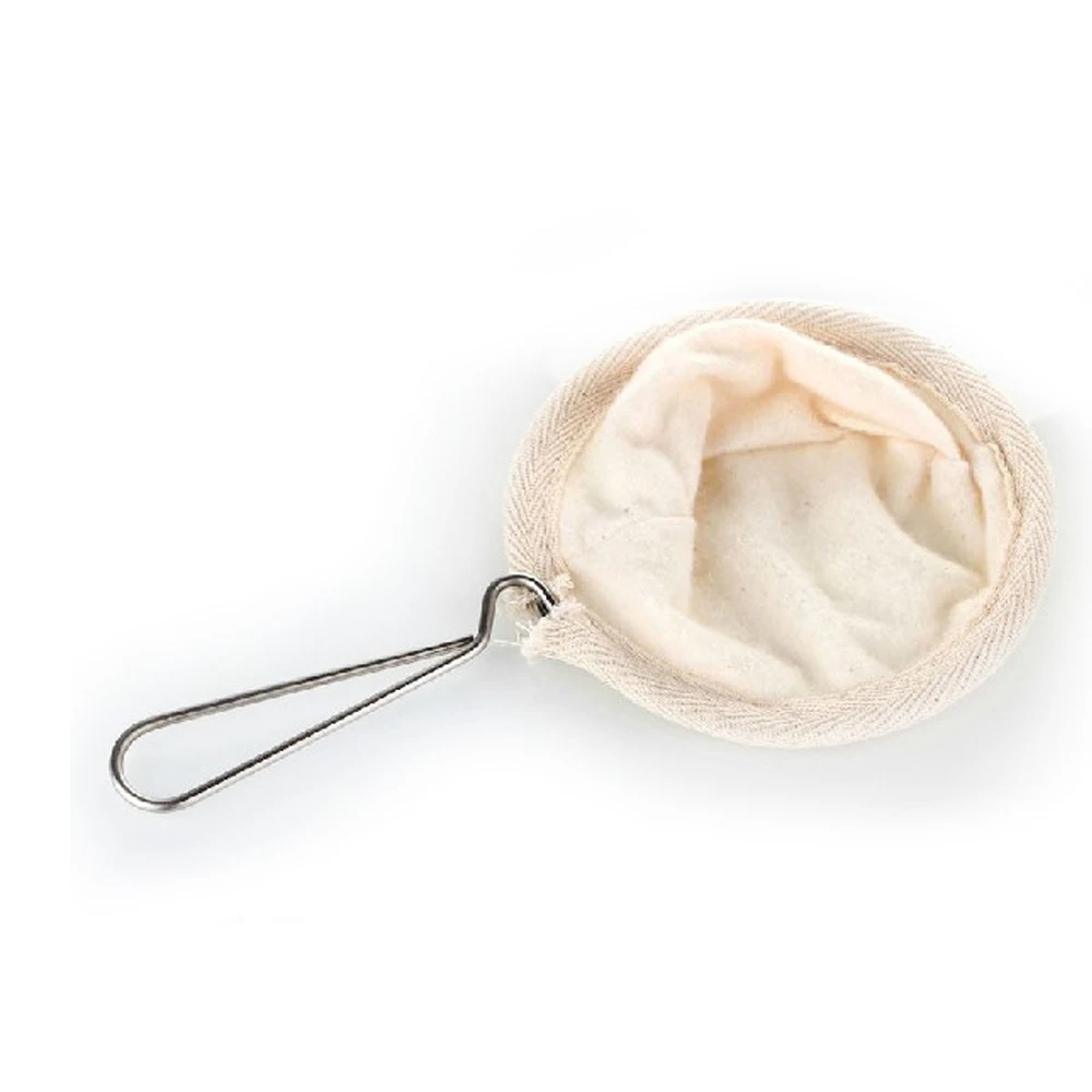 

1Pc Traditional Handle Filter Sock Tea Coffee Strainer Reusablea Lannel Cloth Strainer Dropping Mesh Basket Tool