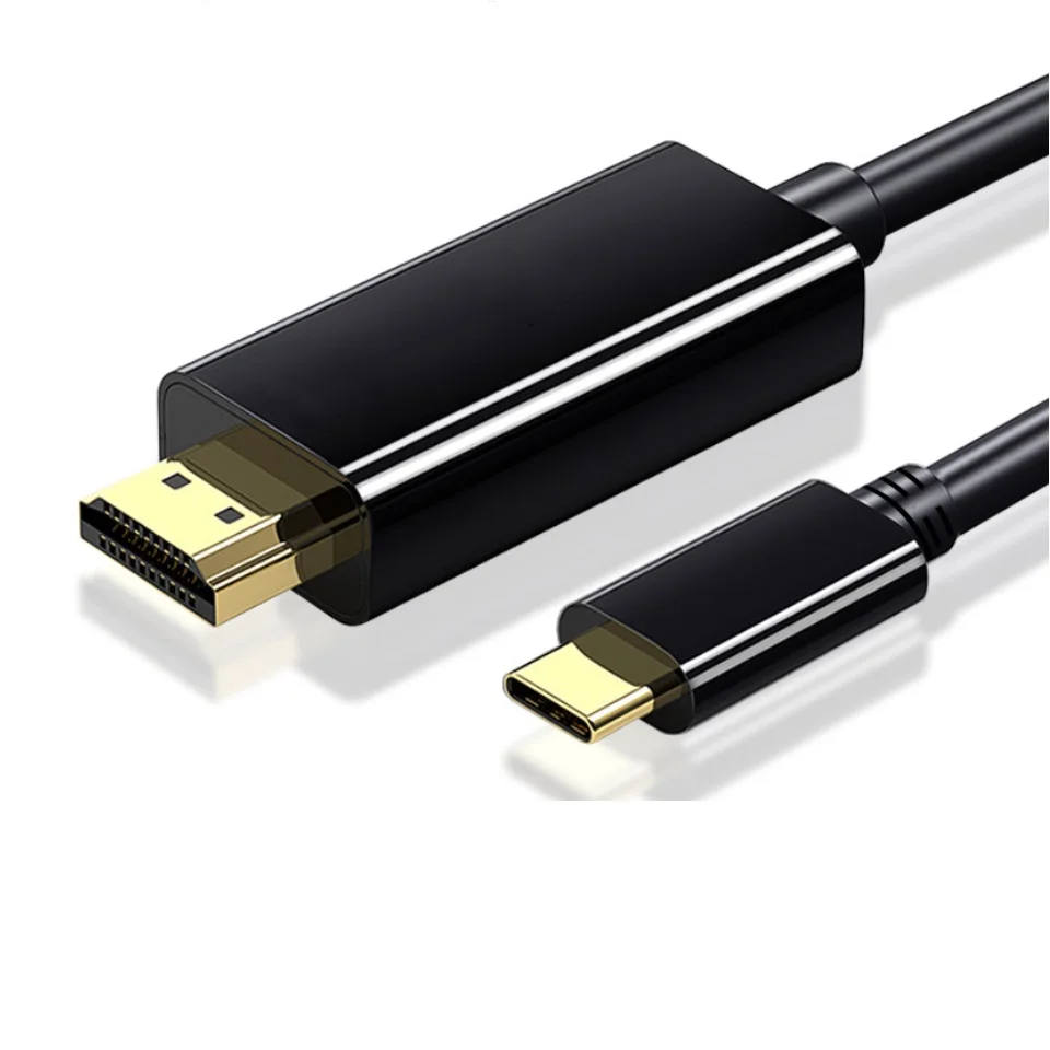 1.8M Gold Plating USB-C Type C 3.1 USB Male To HDMI Cable 3D & 4K Resolution For TV Laptop Smart Phone Macbook Samsung Huawei