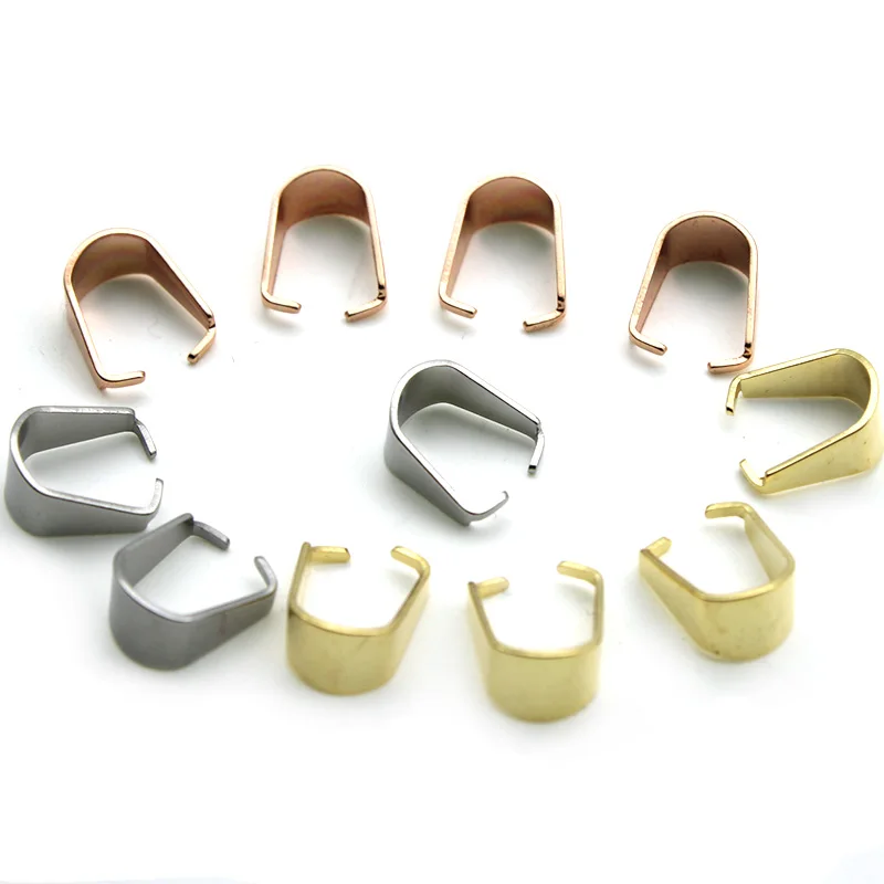 50 шт./лот цвета розового золота из нержавеющей стали застежками браслеты с