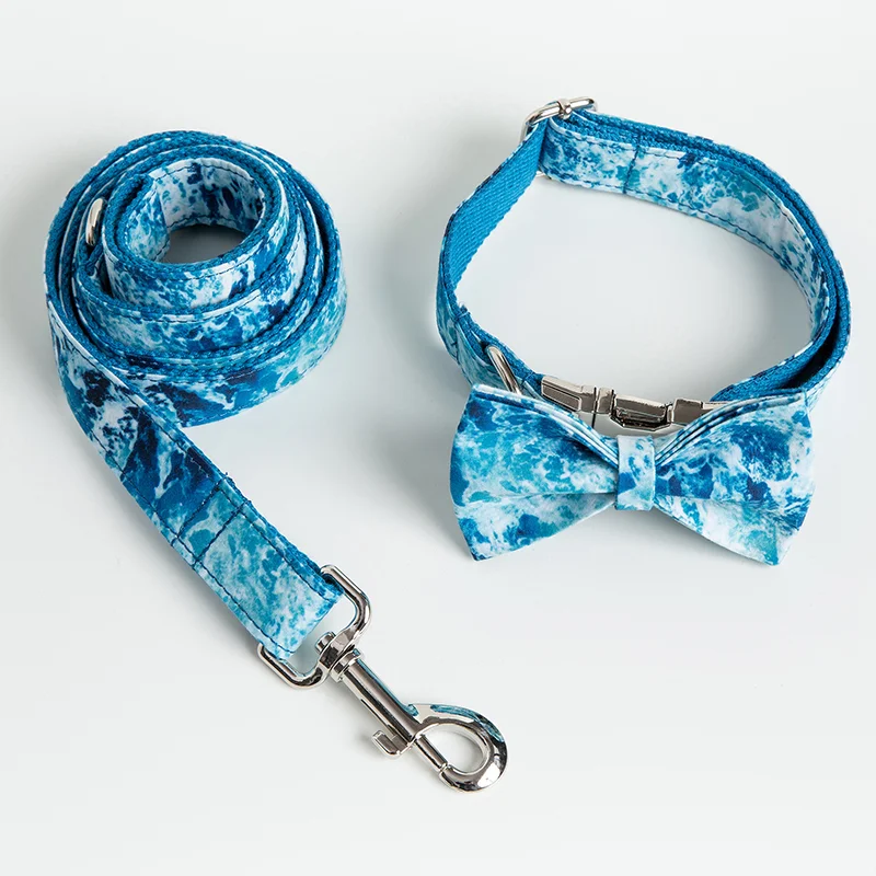 Ошейник и поводок для собак с принтом в океаническом стиле 5 размеров|Наборы| |