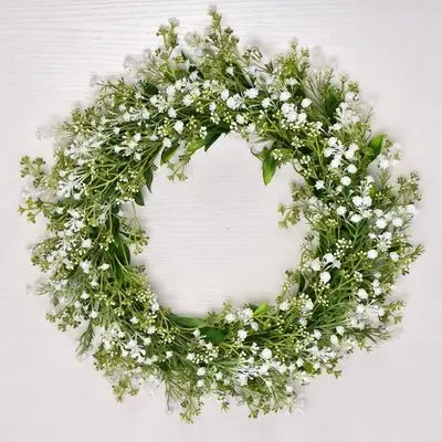

Gypsophila Flowers Home Decoration Garland Sunflower Grass Ring Pastoral American Wedding Pendant Door Knocker Decoration DIY