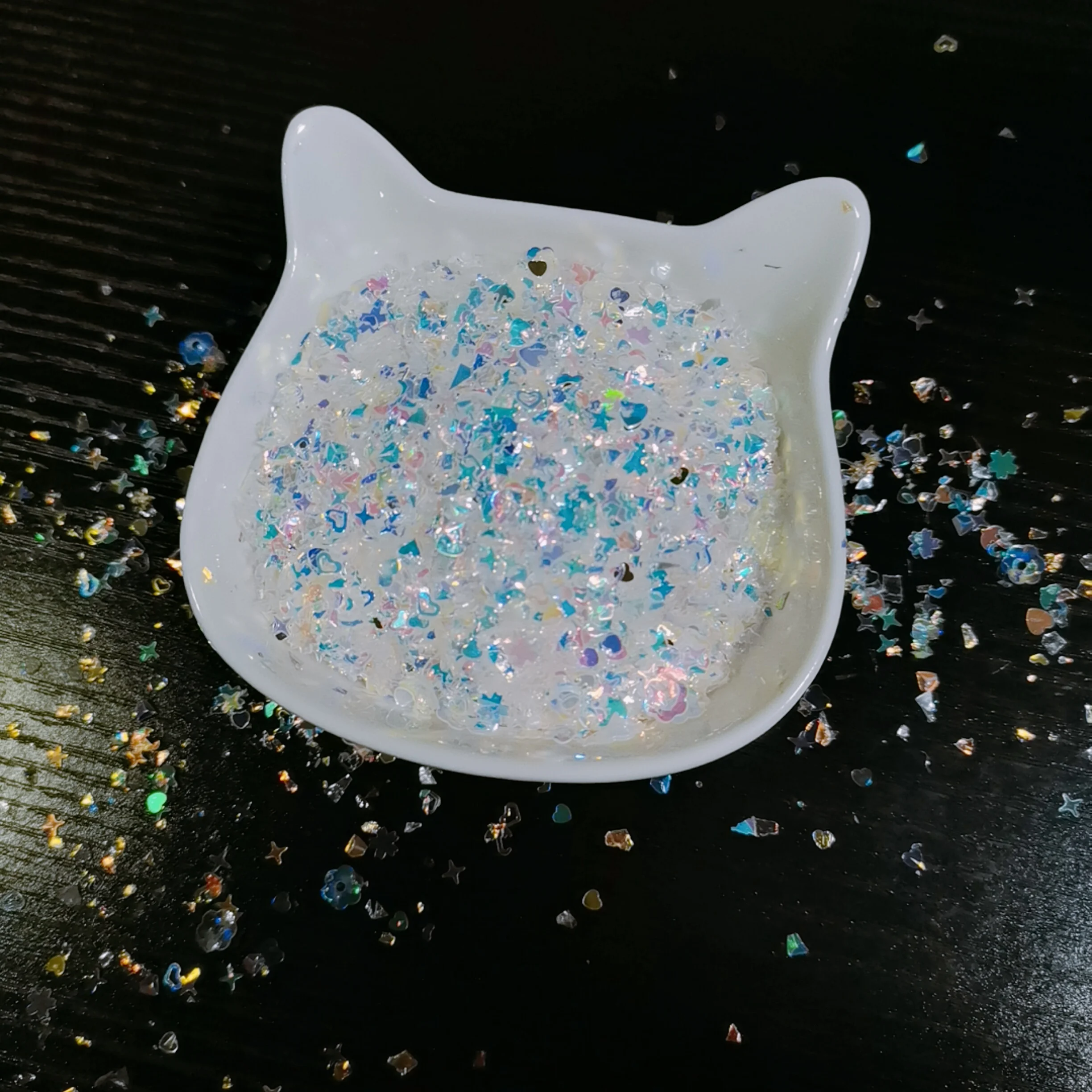 

30g/opp Sprinkles IRIDESCENT BUBBLES White Shake Card Accessories Cutting Dies Stamps Embossing Diy Greeting Albums
