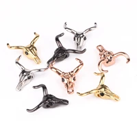 16x22mm 3pcs charms bull ox head micro pave copper cz beads findings accessories diy vintage choker bracelet necklace making