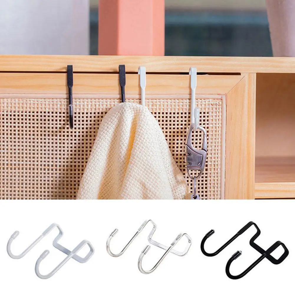 

Steel Free Punching Cabinet Door Without Trace Hook S-type Door Hanger Hanger Door Back Coat Hook Double Hooks Kitchen