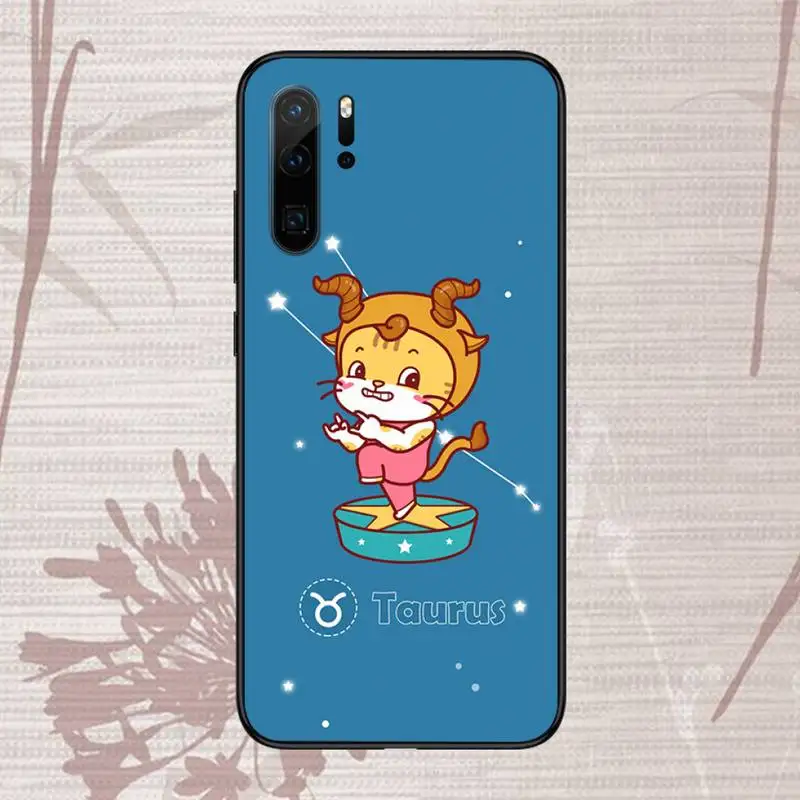 

Cute cat constellation Phone Case For Huawei honor Mate P 9 10 20 30 40 Pro 10i 7 8 a x Lite nova 5t