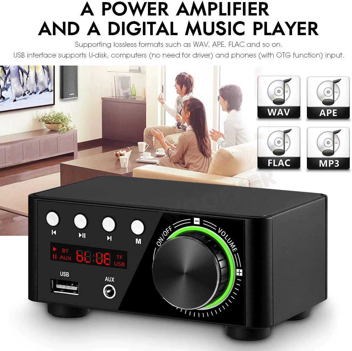 Усилитель мощности Woopker Bluetooth 5 0 Hi-Fi 50 Вт 2 канала Tpa3116 дюйма | Электроника