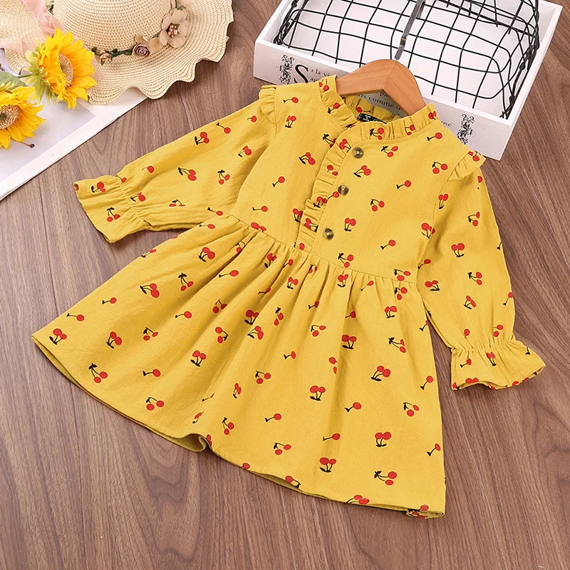 Платья для девочек 2020 Корейская версия осенней одежды маленьких новое платье