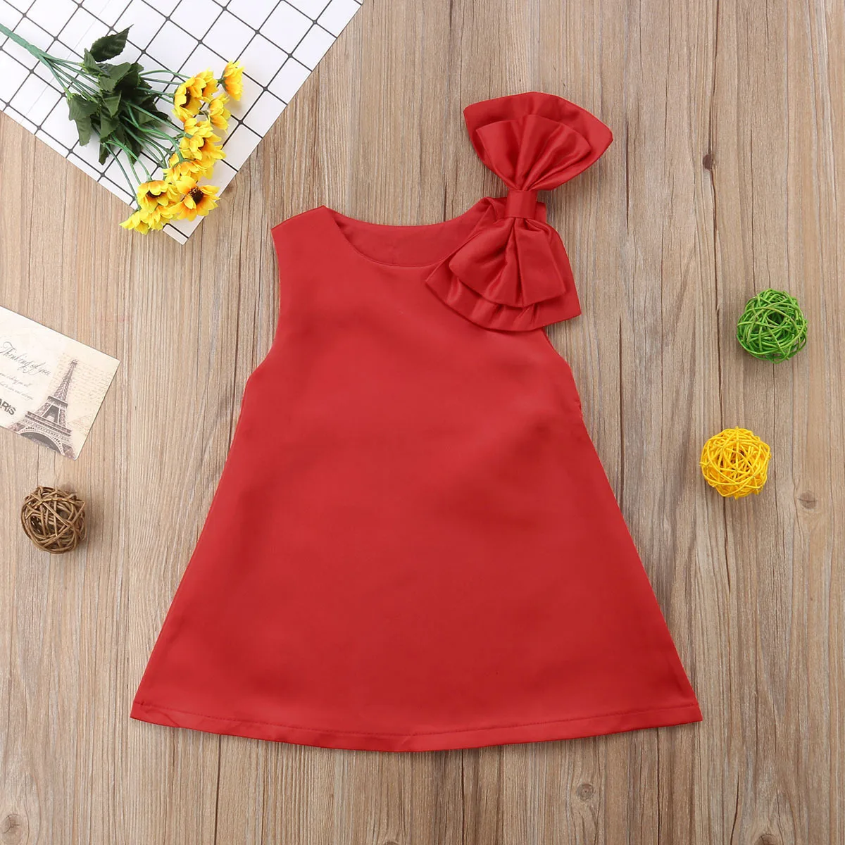 Children's Garment baby Girl Solid Color Bow kids clothes dresses for girls wedding princess Dress vestido | Детская одежда и
