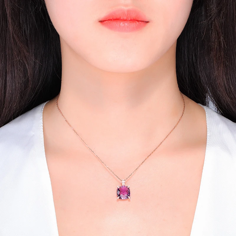 Хит продаж изысканная новинка креативная Женская квадратная аметистовая