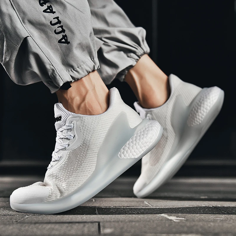 

SONECHOKI Fashion Sneakers Men Hard-Wearing Walking Shoes Outdoor Casual Sport Running Basketball Trainer Lace-up Anti-skidding