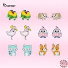 Женские серьги-пусеты Bamoer, оригинальные серьги-гвоздики из стерлингового серебра 925 пробы, вечерние ювелирные изделия