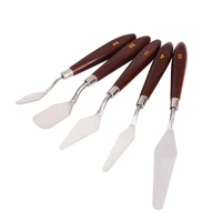5pcs mixed palette knife painting stainless steel scraper spatula art supplies for artist canvas oil paint color mixing